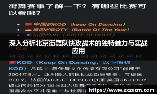 深入分析北京街舞队快攻战术的独特魅力与实战应用